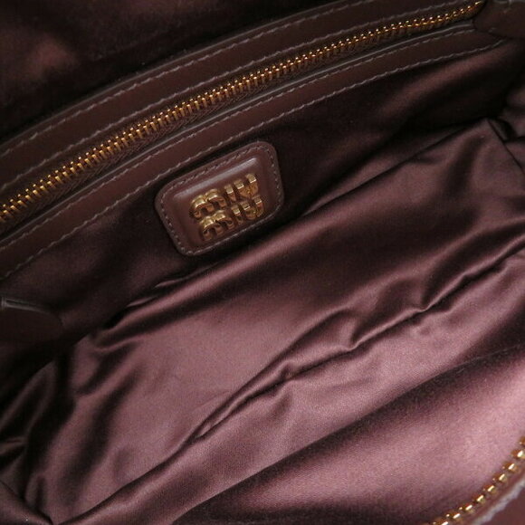 Miu Miu Arcadi leather brown handbag shoulder bag - Picture 8 of 10
